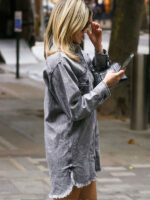 Heart Radio Ashley Roberts Oversized Grey Denim Shirt