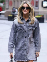 Heart Radio Ashley Roberts Oversized Grey Denim Shirt