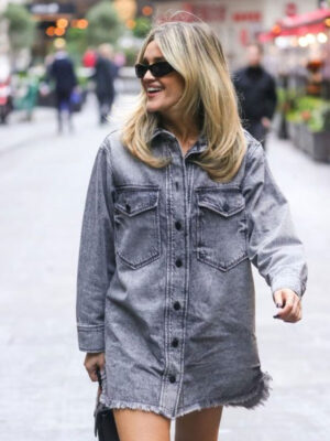 Heart Radio Ashley Roberts Oversized Grey Denim Shirt