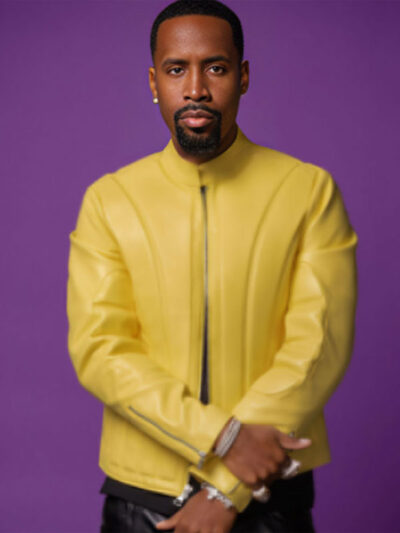 House of Villains Safaree Yellow Panelled Leather Jacket