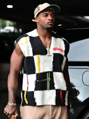 Ja’Marr Chase Checkered Vest Sweater