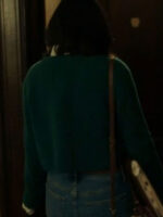 Janel Parrish Haunted Wedding 2024 Green Cardigan