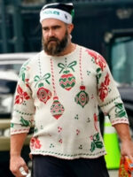 Jason Kelce Christmas White Pullover Sweater