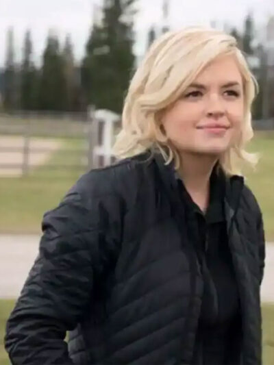 Jessica Amlee Heartland Quilted Black Satin Jacket