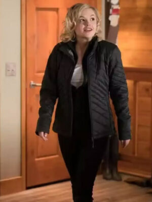 Jessica Amlee Heartland Quilted Black Satin Jacket