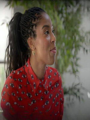 Jessica Shrinking S02 Gaby Eye Print Red Shirt