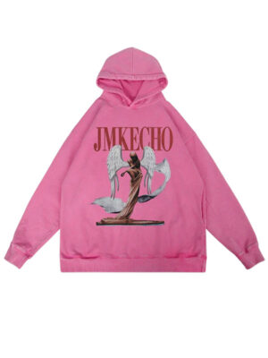 Jmkecho Angel Statue Character Pullover Hoodie