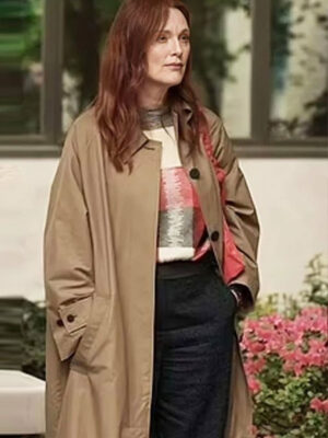 Julianne Moore The Room Next Door 2024 Brown Trench Coat