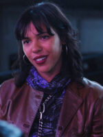 La Maison 2024 Zita Hanrot Brown Leather Jacket