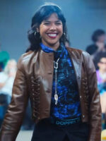 La Maison 2024 Zita Hanrot Brown Leather Jacket