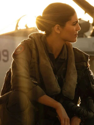 Monica Barbaro 2022 Top Gun Brown Cotton Jacket