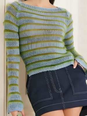 Morgan Gillory High Potential S01 Striped Knit Sweater