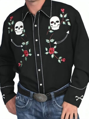 Mr McMahon 2024 Jimmy Hart Skull Roses Black Shirt