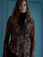 Murder In a Small Town 2024 Stana Katic Leopard Print-Shirt