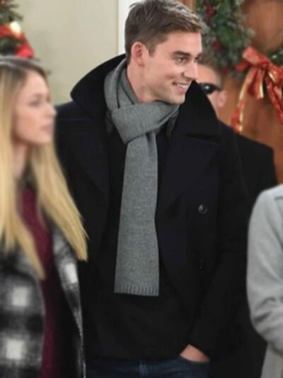 My Christmas Prince Callum Alexander Black Wool Peacoat