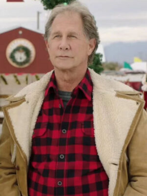 My Christmas Prince Parker Stevenson Brown Shearling Jacket