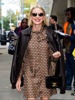 Naomi Watts NYC Black Leather Jacket
