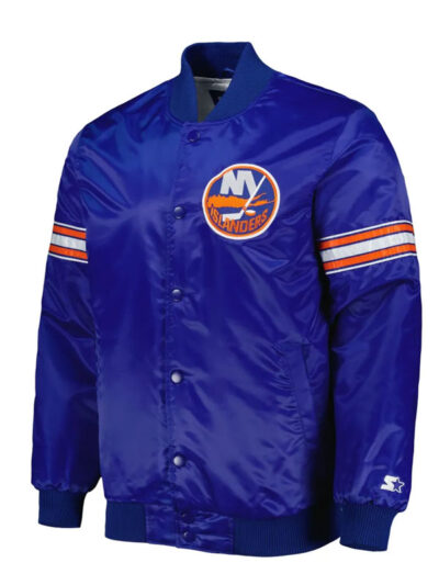 New York Islanders Pick & Roll Blue Varsity Bomber Jacket