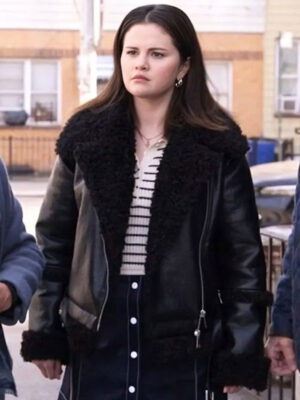 Only Murders In The Building S04 Mabel Mora Black Shearling Jacket