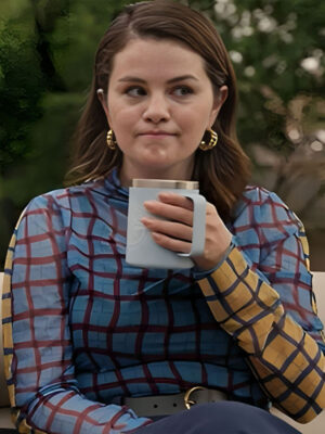 Only Murders in the Building S04 Selena Gomez Plaid Combo Top