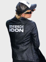 Paris Hilton Infinite Icon Black Leather Jacket
