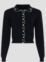 Pilar Valdes Scalloped Drew Barrymore Show Cardigan