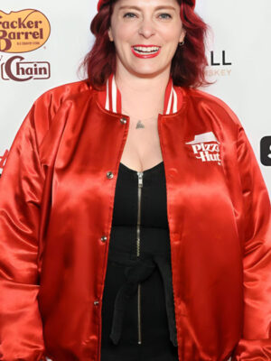 Rachel Bloom ChainFEST 2024 Red Bomber Jacket