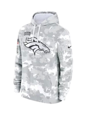 Salute To Service Denver Broncos Grey Camo Pullover Hoodie