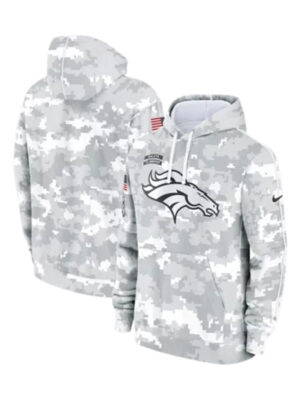 Salute To Service Denver Broncos Grey Camo Pullover Hoodie