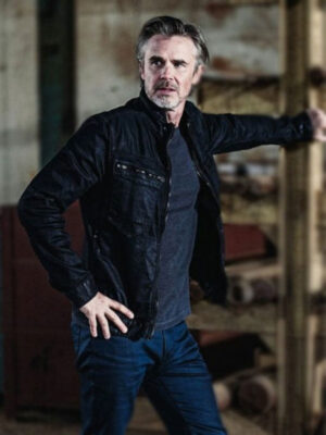 Sam Trammell 72 Hours 2024 Black Leather Jacket