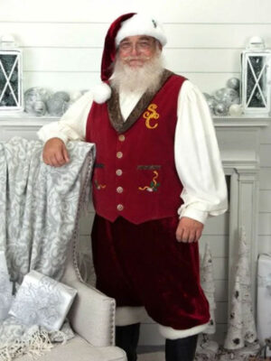 Santa Claus Red Christmas Suede Vest