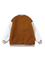 Simple Patchwork Wool Varsity Jacket