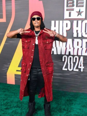 Skilla Baby BET Hip Hop Awards Red Long Coat