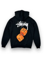 Stussy Dice Oversized Black Pullover Hoodie