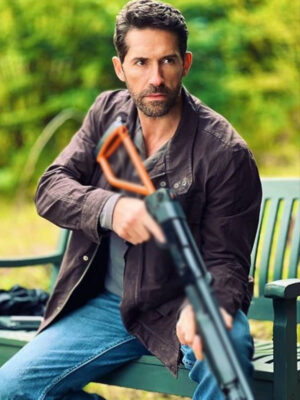 Take Cover 2024 Scott Adkins Brown Cotton Jacket