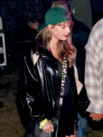 Taylor Swift Coachella 2024 Black Leather Jacket