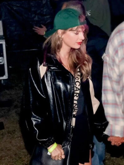 Taylor Swift Coachella 2024 Black Leather Jacket