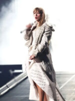 Taylor Swift Paris Eras Tour White Fringe Coat