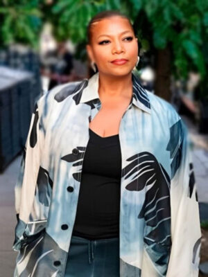 The Equalizer S05 Queen Latifah Palm Leaf Print Coat