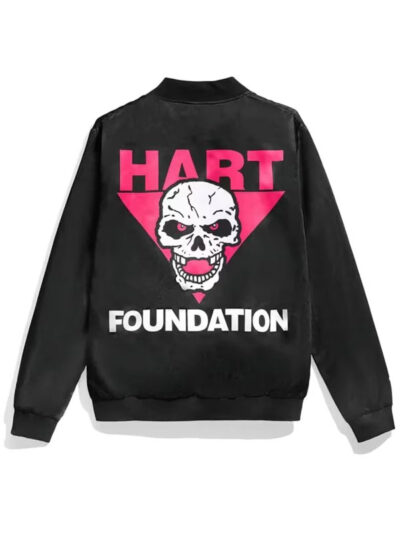 The Hart Foundation Bret Hart Black Bomber Jacket