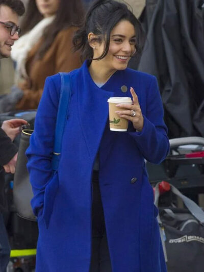 The Princess Switch Switched Again Vanessa Hudgens Blue Wool Coat