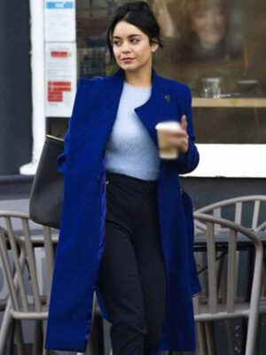 The Princess Switch Switched Again Vanessa Hudgens Blue Wool Coat