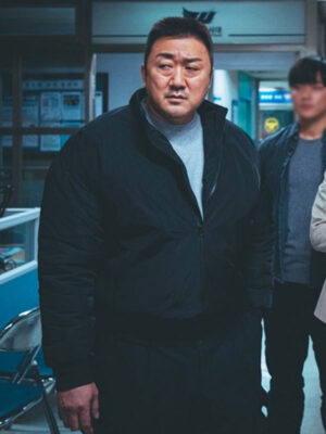 The Roundup Punishment 2024 Ma Dong-seok Black Bomber Jacket