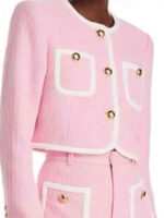 The Talk Amanda Kloots Pink Cropped Jacket