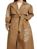 The Today Show Hoda Kotb Floral Embroidered Trench Coat