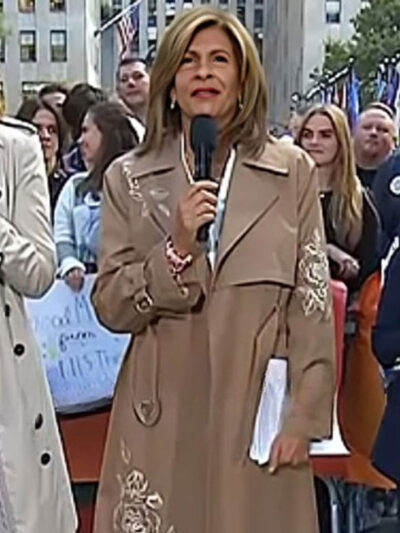 The Today Show Hoda Kotb Floral Embroidered Trench Coat