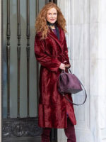 The Undoing Nicole Kidman Maroon Velvet Coat