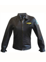 Top Gun Kelly McGillis Black Leather Jacket