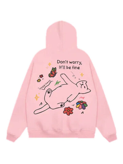 Unisex Happy Cat Focus Storm Pullover Hoodie