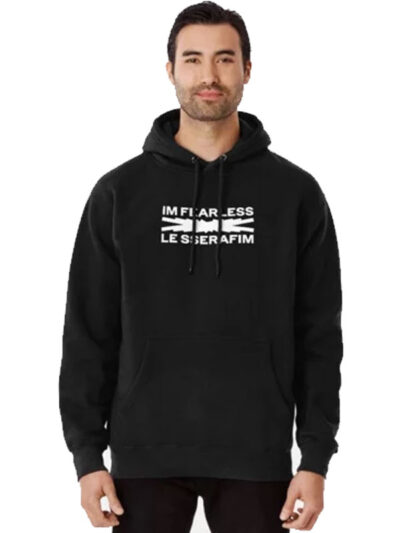 Unisex Le Sserafim Black Pullover Hoodie